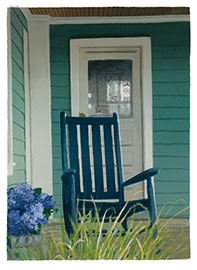 Chair and Hydrangea